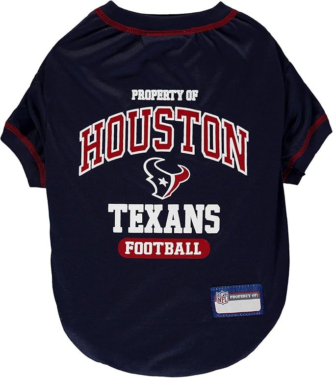 NFL Houston Texans Dog T-shirt Small. - Licensed Shirt for Pets Team Colored with Team Logos- Premium Stretchable Materials for the comfort of your Dog & Cat