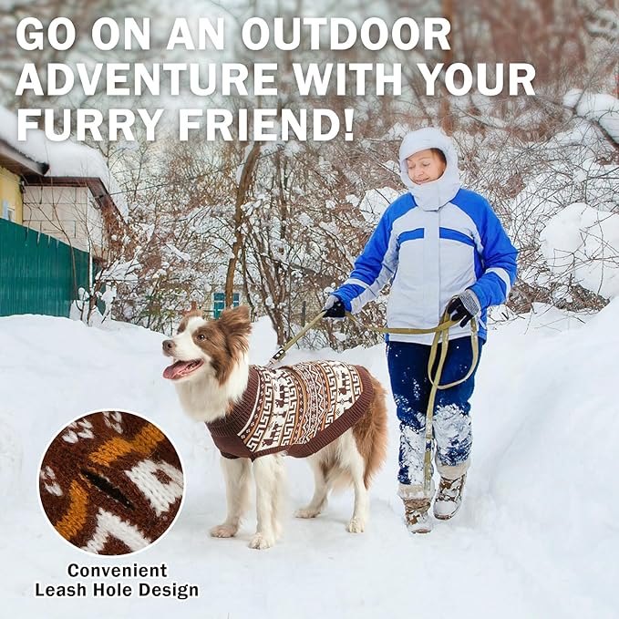 SCENEREAL Turtleneck Dog Sweater for Small Medium Large Dogs Girls Boys, Knit Pet Pullover Puppy Clothes Cold Weather Coats, Holiday Outfits Sweatshirt for Christmas, Khaki SM