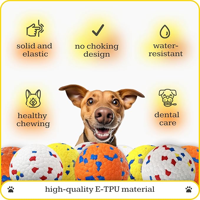 Foam Fetch Dog Balls 3 inch, for Large and Medium Breeds, Durable Toy for Chewers (Yellow, 2 Pack)