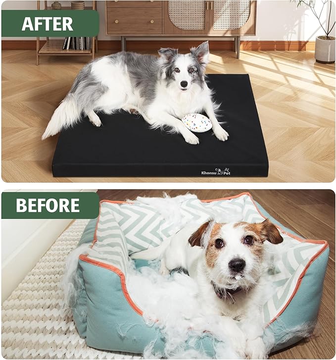 KHONSU PET Durable Tough Dog Bed - 800lbs Tear Strength Waterproof for Outdoor/Indoor Use Not for Aggressive Chewer (75lb Size XL)