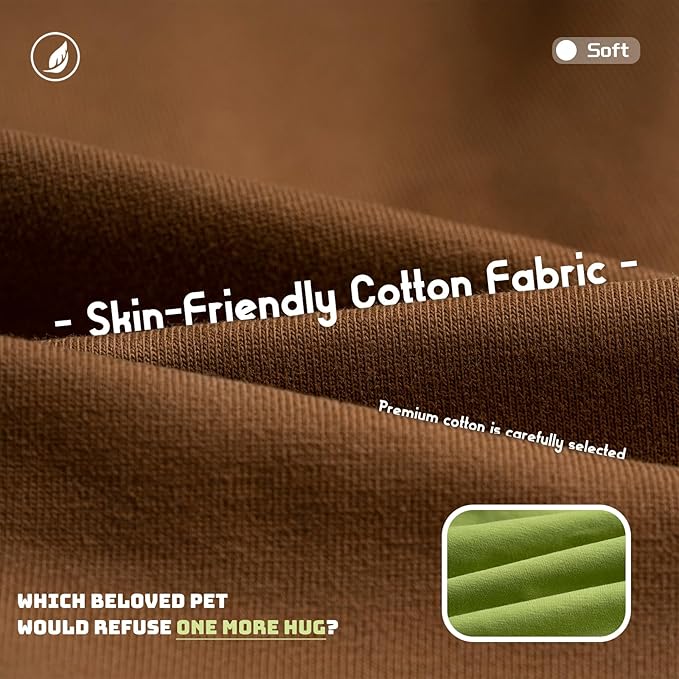 Koneseve Dog Shirts 2 Pack Soft Comfortable Clothes for Medium Large Dogs Brown & Avocado Green 5XL