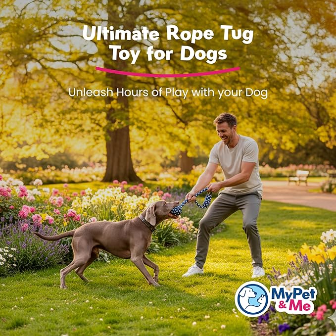 My Pet & Me – Durable Rope Dog Toy for Chewing, Tug of War, and Interactive Play – Perfect for Puppies and Active Dogs (17 Inch, Tug of War Dog Toy)