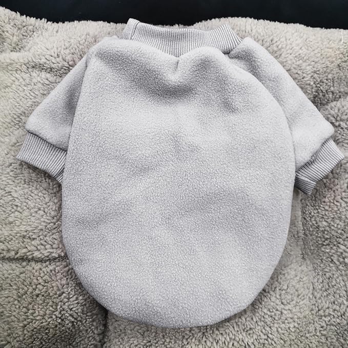 Idepet Dog Fleece Sweater, Small Dogs Shirt Pullover Sweatshirt Pet Dog Clothes Soft Puppy Sweater Warm Winter Shirt Classic Cat Apparel for Small Dogs and Cats (X-Large, Grey)