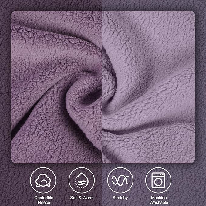 IECOii 2 Pack Fleece Dog Sweater - Warm & Soft, Stretchy Dogs Fleece Sweaters for Small Breeds Boy Girl, Thermal Coat for Fall & Winter Indoor Outdoor(Size M,Dark Purple & Light Purple)