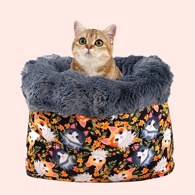 Cat Bed Cave Sleeping Bag, Cozy Soft Cat Bed, Pet Mat Self Warming Pad Sack for Cats and Small Dog