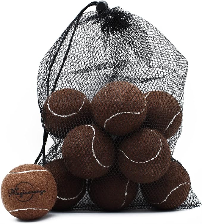 Magicorange Tennis Balls, 12 Pack Advanced Training Tennis Balls Practice Balls, Come with Mesh Bag for Easy Transport, Good for Beginner Training Ball