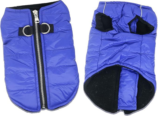 Blue Puppy Winter Jacket - Waterproof Dog Coat for Small Dogs, Cold Weather