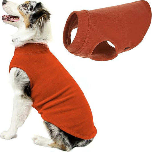 Gooby - Stretch Fleece Vest, Pullover Fleece Vest Jacket Sweater for Dogs, Pumpkin, 5X-Large Length (24.5")