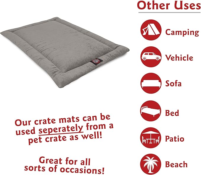 Majestic Pet Orthopedic Memory Foam Dog Crate Mat - Plush Pet Bed Pad for Crates & Kennels | USA Crafted | 24"x18" Villa Vintage