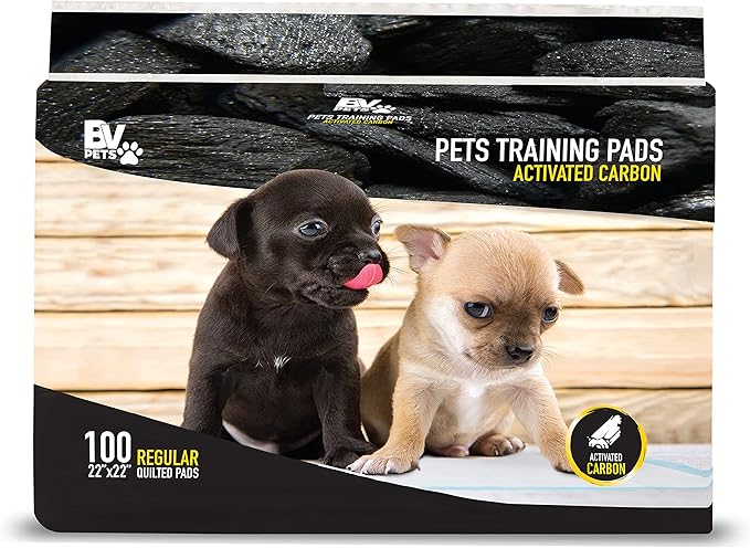 BV Charcoal Puppy Pads 600 Count 22"x22" - Leak-Proof Pee Pads for Dogs with 6-Layer Absorbent Design & Built-in Attractant - Dog Pad with Charcoal for Odor Control, Perfect for Puppies & Senior Dogs