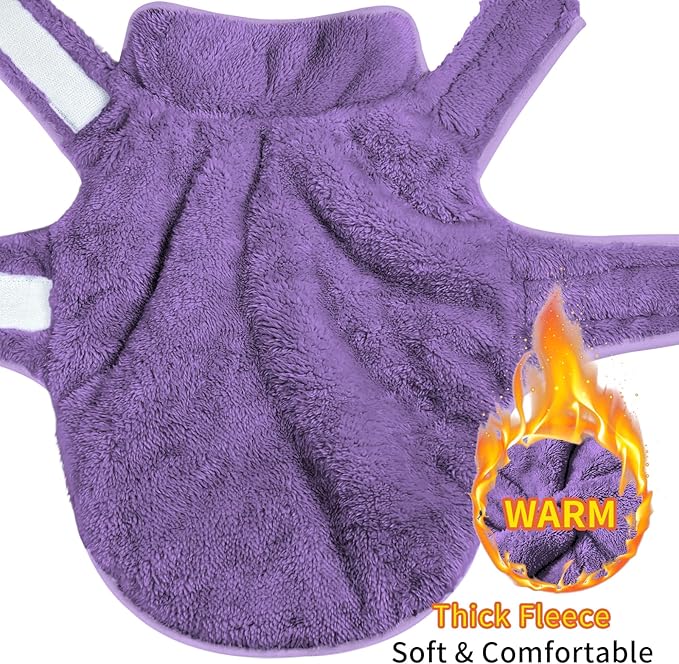 Malier Dog Winter Coat, Reversible Fleece Dog Cold Weather Coats, Windproof Warm Snow Puppy Jacket Vest Pet Clothes for Small Medium Large Dogs (Purple, XX-Large)
