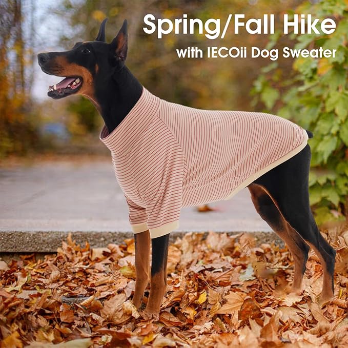 IECOii 2 Pack XXL Dog Fleece Sweater for Large Dogs, Warm Dog Turtleneck with Stretch for Pitbull Sweater, Fall Winter Pullover Dogs Sweatshirt with Sleeve, Indoor & Outdoor Sweaters for Walking, 2XL