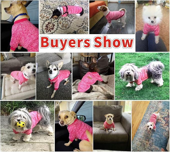 Idepet Pet Dog Classic Knitwear Sweater, Soft Fleece Coat for Small,Medium Dog,Warm Pet Dog Cat Clothes,Soft Puppy Customes (XL, Rosered)