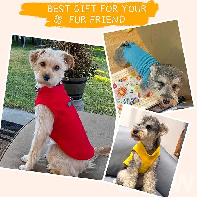 BEAUTYZOO Dog Fleece Vest Sweater Winter Jacket for Small and Medium Dogs with D-Ring Leash Cold Weather Coat Hoodie for XS S M Dogs Boy or Girls, Blue M