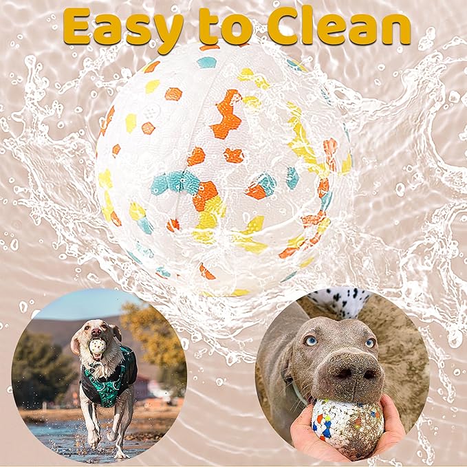 Dog Balls, Indestructible Dog Toy Ball for Aggressive Chewers, Durable High Elasticity Interactive Ball for Training Dog Catch and Fetch, Large Medium Small Dog and Puppies(2.5in, 2pcs)