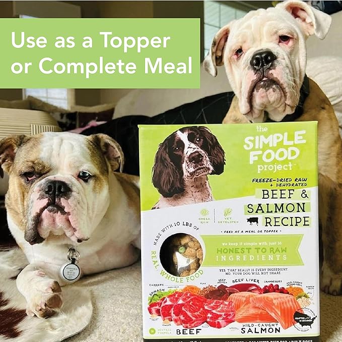 Simple Food Project - Beef & Salmon Recipe - Freeze Dried Raw Food for Dogs - 24oz