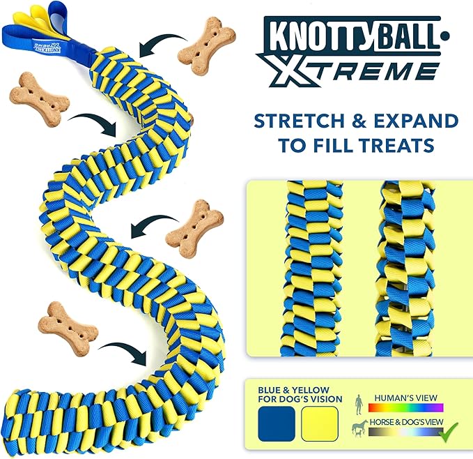 Race&Herd KnottyBall Xtreme Snuffle Ball - Interactive Dog Puzzle Toy for Small Dogs, Stimulating Dog Toys for Boredom, Treat Puzzle Toys for Dogs Enrichment, Snuffle Treat Dispensing Smart Dog Toys