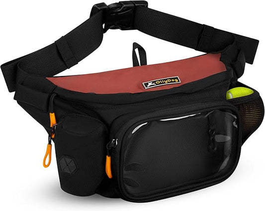 OllyDog Trailblazer Pack | Fanny Pack | Dog Treat Pouch | Includes Rubber Fetch Ball | Water-Resistant | Poop Bag Dispenser | Hands-Free | Dog Walking & Training