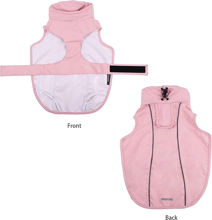 Waterproof Dog Raincoat with Reflective Strip, Adjustable Breathable Rain Coat Jacket with Leash Hole for Dogs (Pink, XX-Large)