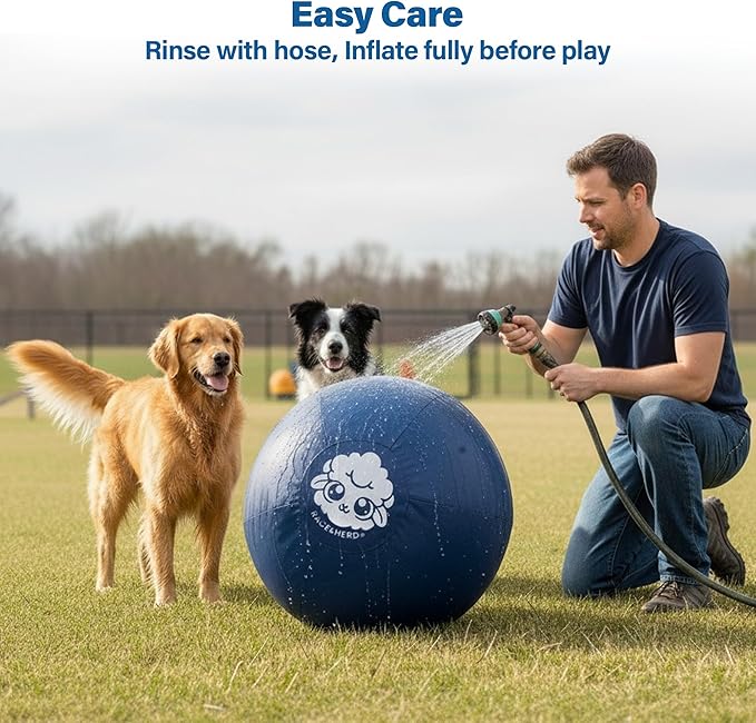 Race&Herd 30" Original XXL Herding Ball for Dogs - Giant Herding Dog Ball Australian Shepherds, Herding Toys, Dog Training Toy for Large Breeds, Dog Toy for Outdoor Play (for Large Dogs/Horses, Blue)