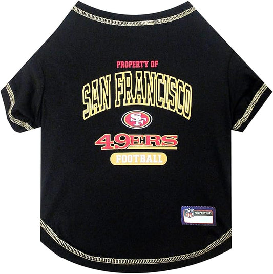 NFL San Francisco 49ers Dog T-shirt Medium. - Licensed Shirt for Pets Team Colored with Team Logos- Premium Stretchable Materials for the comfort of your Dog & Cat