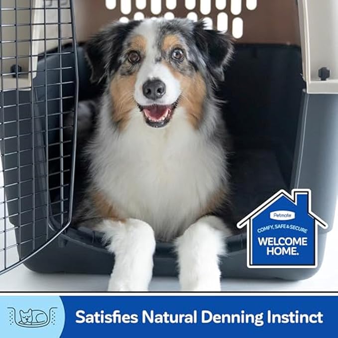 Petmate Sky Kennel - For Air and Travel, Airline Compliant Dog Crate for Pets up 15-30 lbs, Heavy Duty Dog Kennel, Made in the USA- 28 Inches