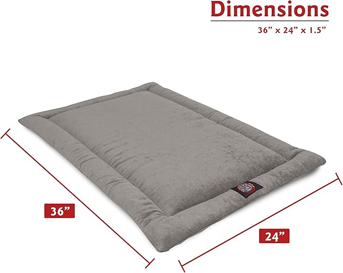 Majestic Pet Orthopedic Memory Foam Dog Crate Mat - Plush Pet Bed Pad for Crates & Kennels | USA Crafted | 36"x23" Villa Vintage