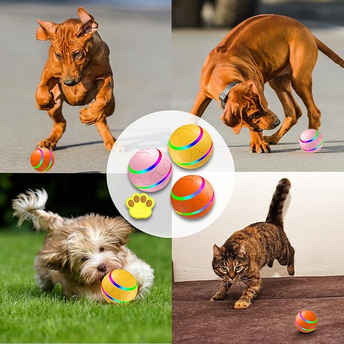Shaky Ball Toy for Dogs, Large Pet Bounce, Jumping Ball Dog Toy, Automatic Activation Sports Rolling, 2025 New Big Pet Moving Balls (Orange, Remote Control)