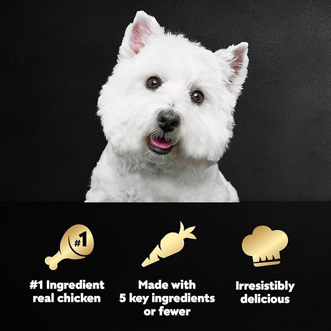 Cesar Simply Crafted Adult Wet Dog Food Meal Topper, Chicken, Carrots, Potatoes & Peas and Chicken, Sweet Potato, Apple, Barley & Spinach Variety Pack (8 Count, Pack of 2)