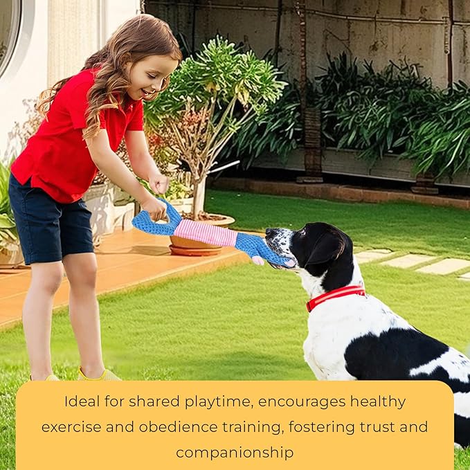 Dog Interactive Squeaky Toy for Chewers - Tug-of-War Sheep Plush with Durable Squeaker, Puppy Training & Anxiety Relief, Long-Lasting Chew Toy for Medium/Large Dogs