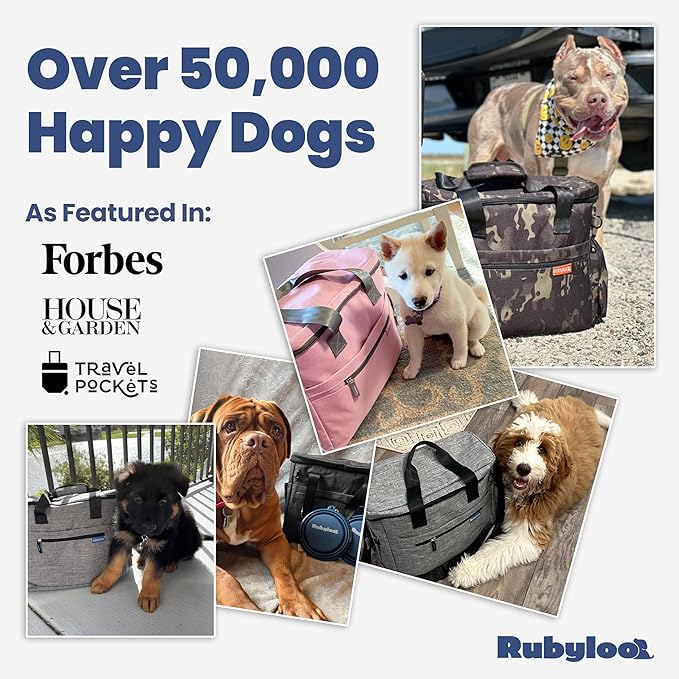 The Original Doggy Bag™ - Complete Dog Travel Bag for Supplies with 2 BPA-Free Travel Dog Bowls & 2 Pet Food Containers - Traveling Kit for Road Trips, Camping, Weekend Away or Doggy Gift - Grey