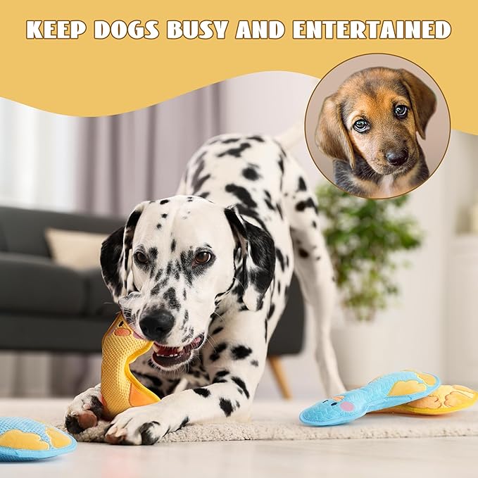 Nocciola Duck Squeaky Dog Toy, New 2025 Indestructible Dog Toy for Aggressive Chewers, Stuffed Toy with Two Tough Layers, Interactive Tug Training to Keep Them Busy, Blue