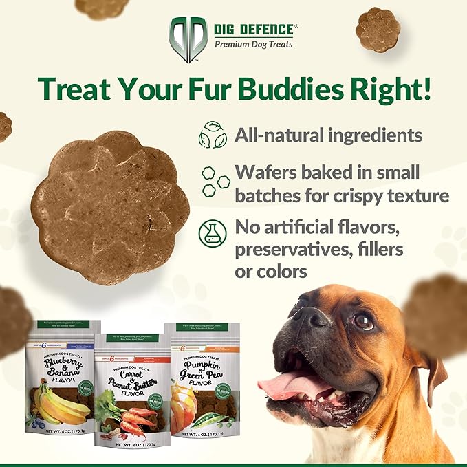 Dig Defence Premium Dog Treats Variety Pack - Gourmet Healthy Dog Treats, All-Natural Training Treats for Large, Medium & Small Dogs, 6-Pack