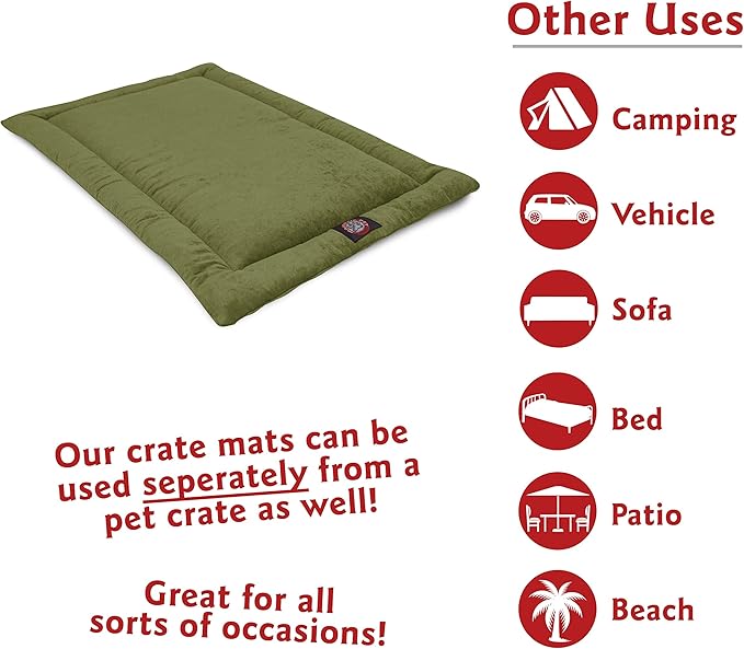 Majestic Pet Orthopedic Memory Foam Dog Crate Mat - Plush Pet Bed Pad for Crates & Kennels | USA Crafted | 24"x18" Villa Fern