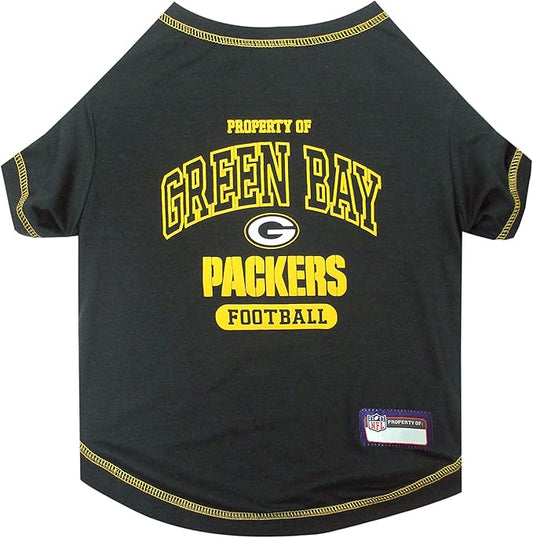 NFL Green Bay Packers Dog T-shirt Large. - Licensed Shirt for Pets Team Colored with Team Logos- Premium Stretchable Materials for the comfort of your Dog & Cat