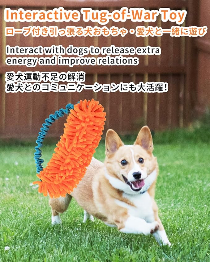 SCHITEC Tug Toy for Dogs, Bungee Tug of War Rope Toys with Squeaky Sound for Exercise & Interactive Play Games, Puppy Training Pull Toy for Small Medium Large Dog