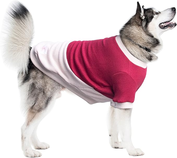 Extra Large Dog Sweaters Warm Clothes Pullover Sweatshirts for Labrador Rottweiler Great Dane, Dark Red Beige, 6X-Large