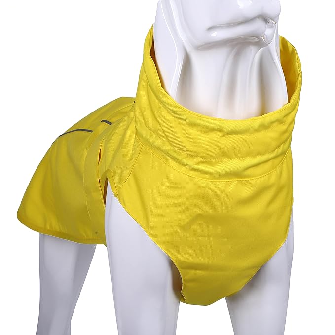 Adjustable Waterproof Dog Raincoat for Dogs,Lightweight Pet Rain Jacket Puppy Clothes with Reflective Strip for Small Medium Large Dogs (Yellow, Small)