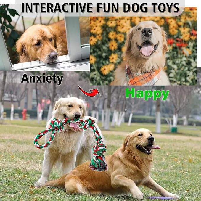 Dog Rope Toys, Indestructible Dog Toy, Dog Chew Toys for Aggressive Chewers, Tough Puppy Teething Chew Toys for Boredom, Dental Cleaning Tug of War Dog Toy, Great for Small to Large Breed