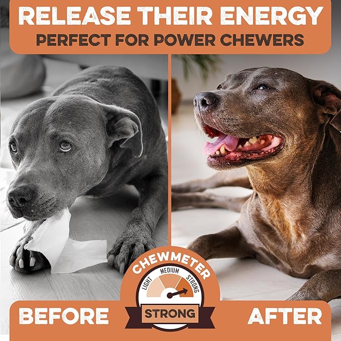 Premium Beef Cheek Rolls for Dogs 10-12" - (5-Pack), Peanut Butter Flavored Long Lasting, Safe & Natural Rawhide Alternative Chews, Ideal for Large Dogs & Aggressive Chewers, Supports Dental Health