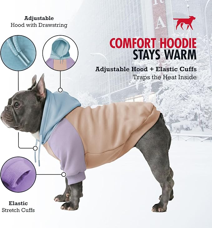 Tuff Pupper Dog Hoodie | Premium Quality 100% Organic Cotton | Ultra Soft Interior for Superior Comfort | Elastic Cuffs & Drawstring for Warmth | Stretch Fit Suitable for All Breeds (Pastel, XXL)