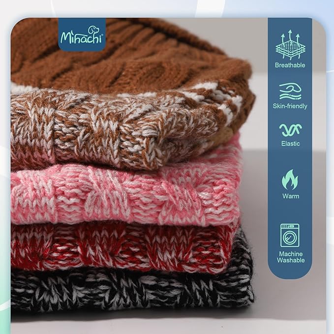 Mihachi Dog Sweaters for Medium Dogs Girl Boy,Soft Warm Dogs Shirt, Cold Weather Dog Coat Turtleneck Knitted Pullover Dog Clothes Costume with Leash Hole for Large Cat Puppy Doggy Pet,Beige M