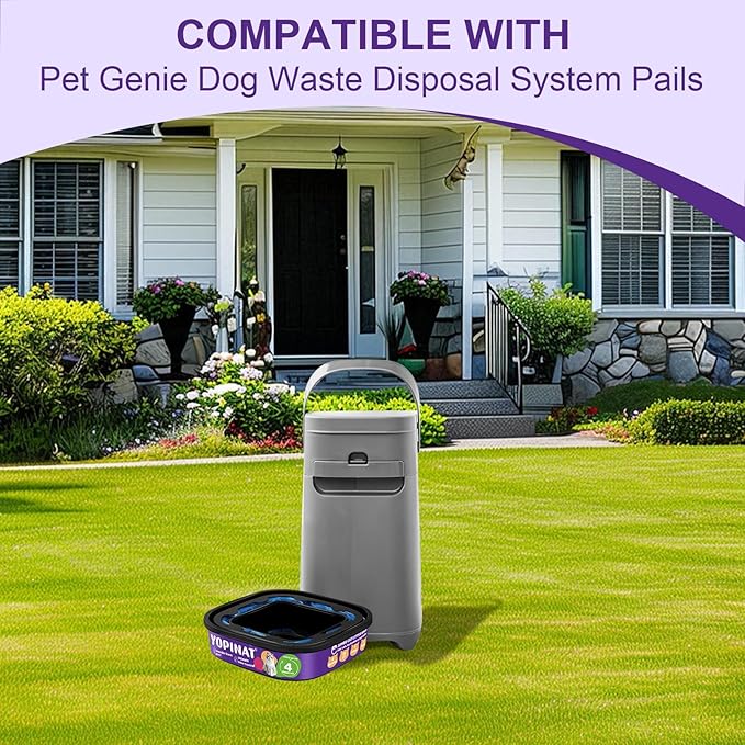 Jumbo Square Refill Bags 2 Pack – Lasts Up to 8 Months – Plant Scented Dog Poop Bags for Dogs – Pet Waste Refills for Odor Control – Fits Pet Genie Dog Waste Disposal System & Litter Genie Pails