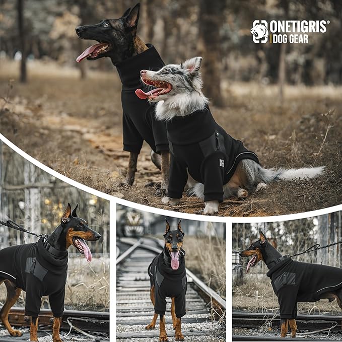 OneTigris Dog Sweater - Turtleneck Thick Dog Sweater for Medium Large Dogs, Warm Clothes for Cold Weather, Soft Lightweight and Stretchy Winter Coat for Christmas Thanksgiving