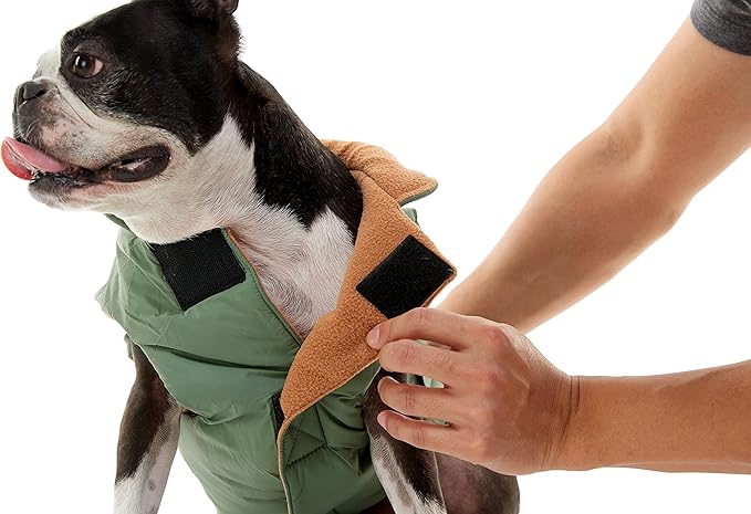 Gooby Sports Vest Dog Jacket - Red, Medium - Reflective Dog Vest with D Ring Leash Warm Fleece Lined Hook and Loop Closure for Small to Medium Dogs