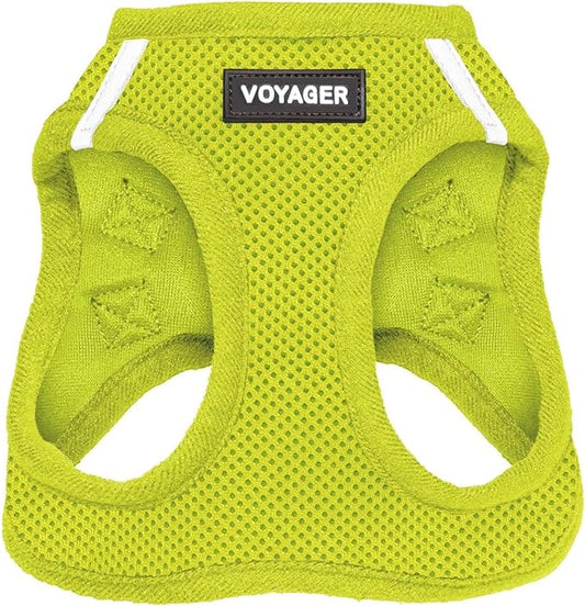 Best Pet Supplies Voyager Step-in Air Harness - All Weather Mesh, Reflective, No Pull Harness for Dogs, Cats - Secure with Hook & Loop Fastener, Buckle, Double D-Rings - Lime Green, XL