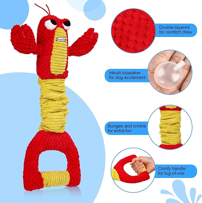 IOKHEIRA Dog Toys for Aggressive Chewers - Christmas Dog Toys Gifts for Large Dogs, Tough Durable Indestructible Dog Toys, Big Dog Chew Toys and Large Breeds, Lamb chop Dog Toy(Red)