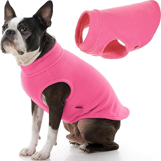 Gooby Stretch Fleece Vest Dog Sweater - Pink, Large - Warm Pullover Super Stretchy Fleece Dog Jacket for Small to Large Dogs