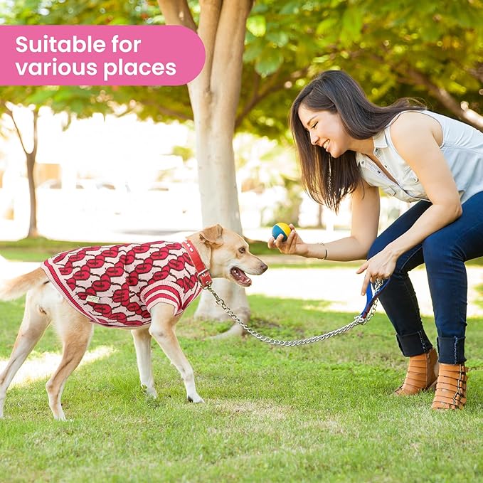 Pet Sweaters for Dogs Boys and Girls, Dynamic Letter Patterned Dog Sweater,Dog Cardigan,Pet Clothes,Pet Knitted Clothing,Fit for Different Seasons and Kinds of Dogs (Pink M)