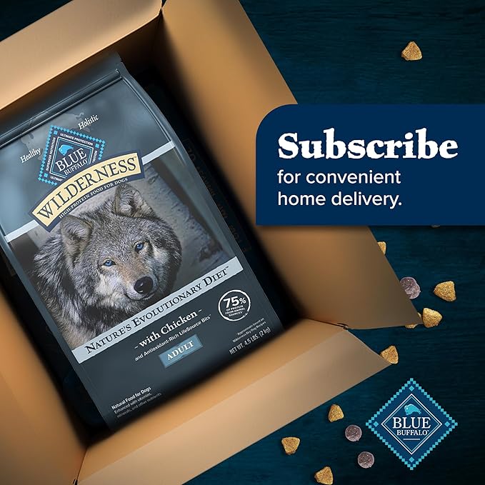 Blue Buffalo Wilderness High Protein Natural Adult Dry Dog Food plus Wholesome Grains, Chicken 13 lb bag